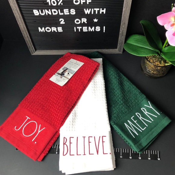 Rae Dunn Other - NEW Rae Dunn Christmas kitchen towels Set of 3